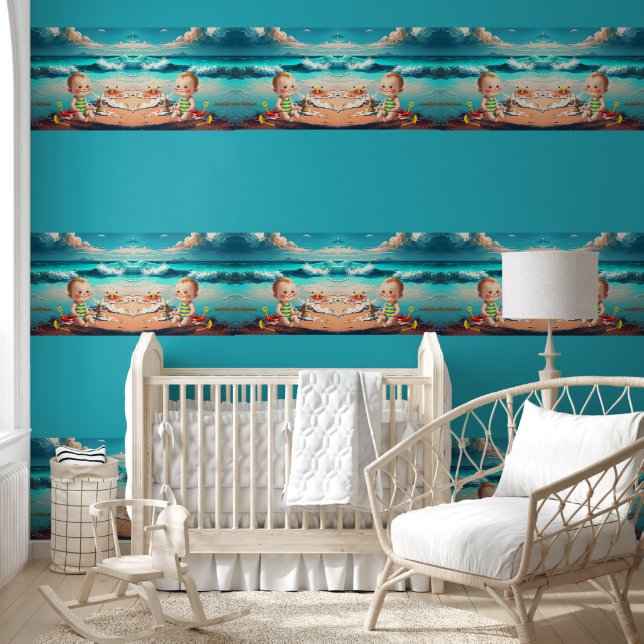 Baby Boy am Strand Tapete (Kinder)