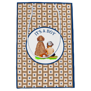 Baby Boy and Dog Baseball Themed Baby Dusche Mittlere Geschenktüte