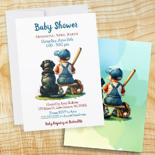 Baby Boy and Dog   Sweet Personalisiert Baby Dusch Einladung