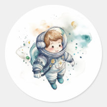 Baby Boy Astronaut Aquarellkleber