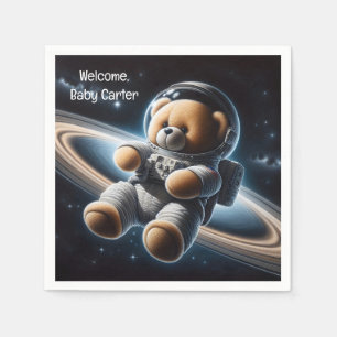 Baby Boy Astronaut Teddy Bear Serviette