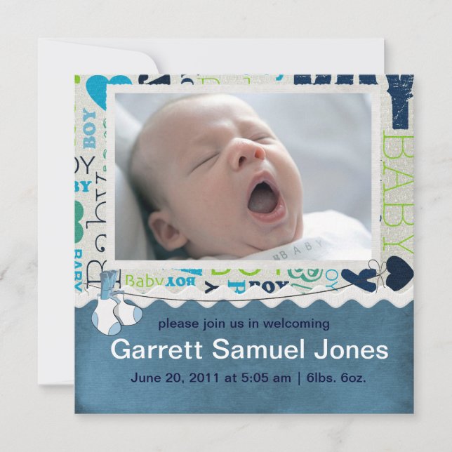 Baby Boy Baby Ankündigung (Vorderseite)