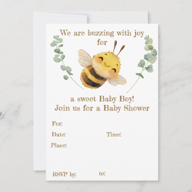 Baby Boy Baby Showeinladung Einladung (Vorderseite)