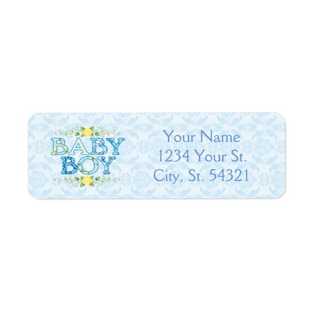 Baby Boy, Baby Shower Address Labels (Vorne)