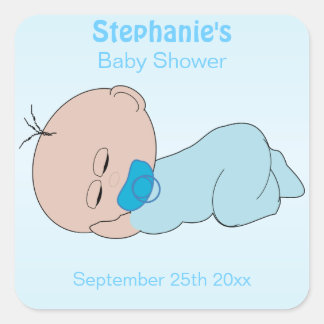 Baby Boy Baby Shower Quadratischer Aufkleber