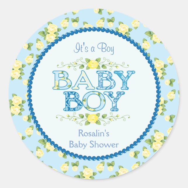 Baby Boy Baby Shower Stickers (Vorderseite)