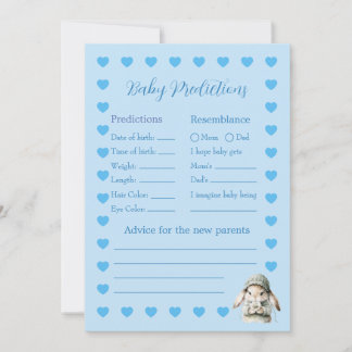 Baby Boy Baby Shower Vorhersage Spielkarte Einladung