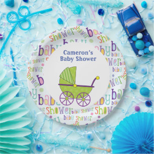 Baby Boy Babydusche 9 Zoll Pappteller