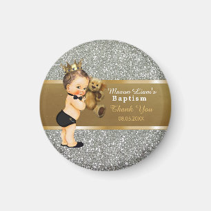 Baby Boy Baptisse Vielen Dank, dass Sie Gold Sil Magnet