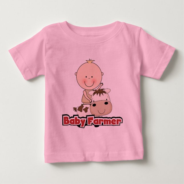 Baby Boy Bauer mit Kuhhemden und -geschenken Baby T-shirt (Vorderseite)