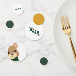 Baby Boy Bear Green & Gold Baby Dusche Konfetti