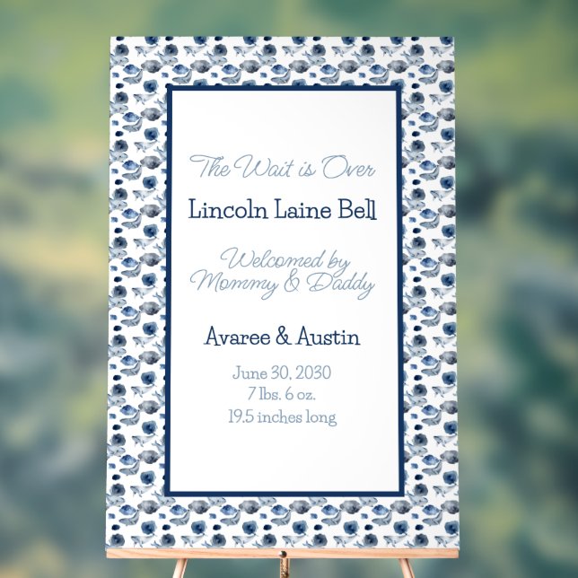 Baby Boy Begrüßungszeichen Acrylschild (Neutral)