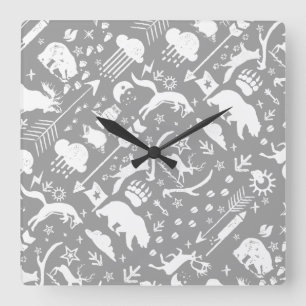 Baby Boy beliebigen Farbe modernen Fox-Woodland Mu Quadratische Wanduhr