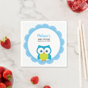 Baby Boy Big Mit Augen Lächeln Owl Party Napkin Serviette