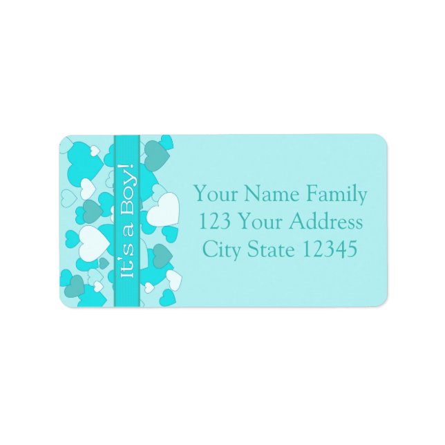 Baby Boy Birth Ankündigung Adressaufkleber (Vorne)