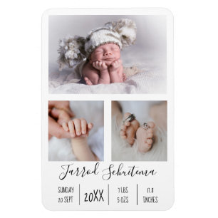 Baby Boy Birth Ankündigung Flexible Foto Magnet