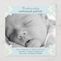 Baby Boy Birth Announcement - Blumenecken