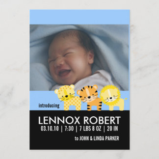 Baby Boy Birth Announcement Foto Cards Ankündigung