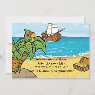 Baby Boy Birth Announcement Pirates Treasure Ankündigung