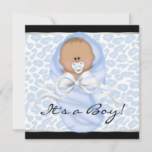 Baby Boy Black Leopard Baby Dusche Einladung