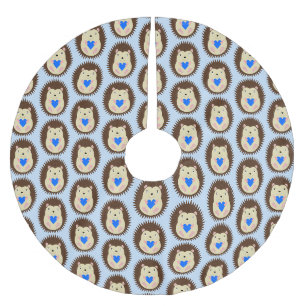 Baby Boy Blaues Herz Igel Muster Polyester Weihnachtsbaumdecke
