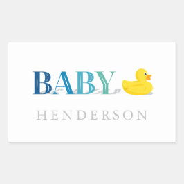 Baby Boy Blue Aquamarin Rubber Duck Baby Duck Gefa Rechteckiger Aufkleber
