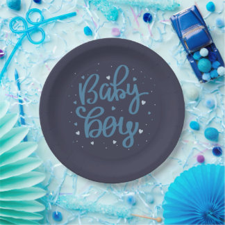 Baby Boy Blue Baby Shower Pappteller