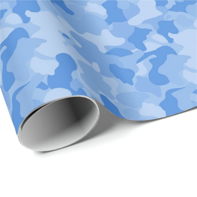 Baby Boy Blue Camouflage Packpapier (Rolleneckpunkt)