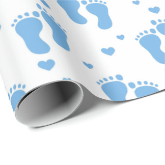 Baby Boy Blue Feet Packpapier