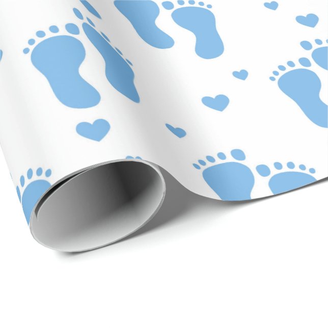 Baby Boy Blue Feet Packpapier (Rolleneckpunkt)