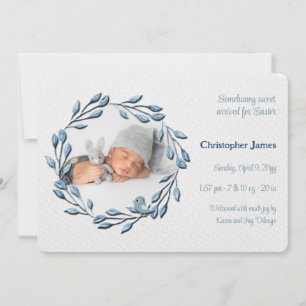 Baby Boy Blue Foto Geburtserklärung Ankündigung