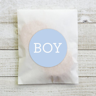 Baby Boy Blue Gender Reveal Party Runder Aufkleber