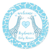 Baby Boy Blue Giraffe Babydusche