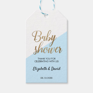 Baby Boy Blue Gold Danke Paar Babyparty Geschenkanhänger