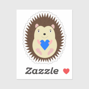 Baby Boy Blue Herz Igel Aufkleber
