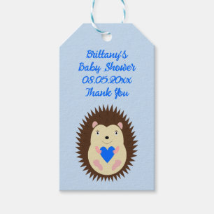 Baby Boy Blue Herz Igel Baby Shower Geschenkanhänger