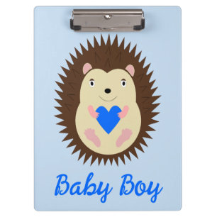 Baby Boy Blue Herz Igel Benutzerdefiniert Klemmbrett