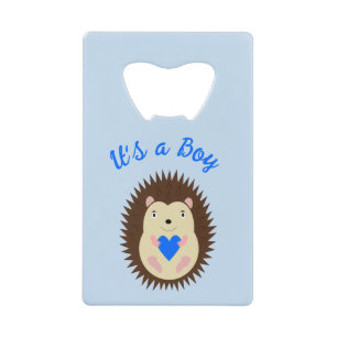 Baby Boy Blue Herz Igel Custom Geldbeutel Flaschenöffner