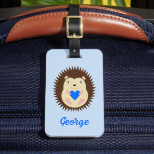 Baby Boy Blue Herz Igel Custom Gepäckanhänger