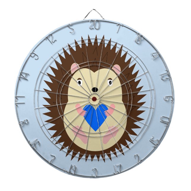 Baby Boy Blue Herz Igel Dartscheibe (vorne)