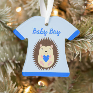 Baby Boy Blue Herz Igel Erstes Weihnachten Ornament