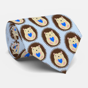 Baby Boy Blue Herz Igel Gemustert Krawatte