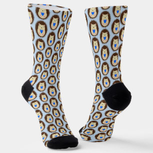 Baby Boy Blue Herz Igel Gemustert Socken