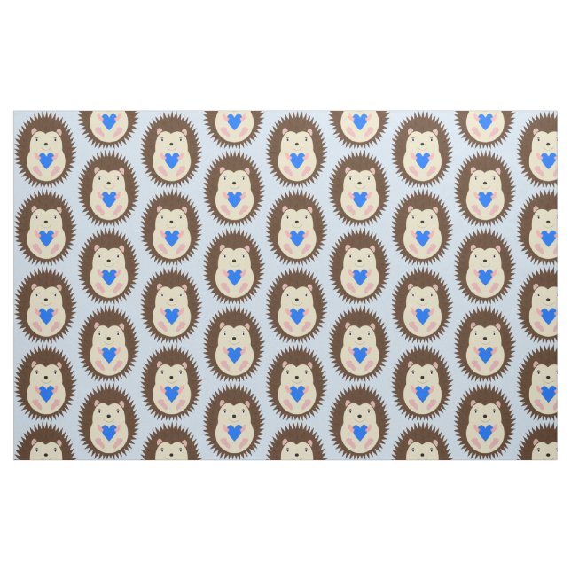Baby Boy Blue Herz Igel Gemustert Stoff (Fat Quarter (45,7 x 55,9 cm))