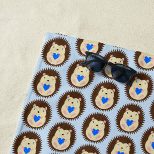 Baby Boy Blue Herz Igel Gemustert Strandtuch