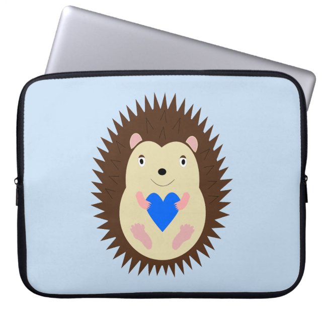 Baby Boy Blue Herz Igel Laptopschutzhülle (Vorderseite)