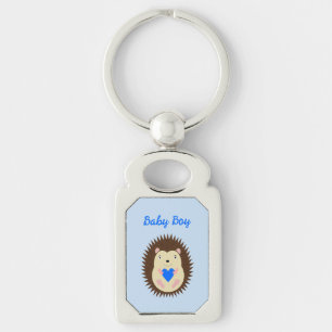 Baby Boy Blue Herz Igel Maßgeschneidert Schlüsselanhänger