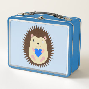 Baby Boy Blue Herz Igel Metall Brotdose