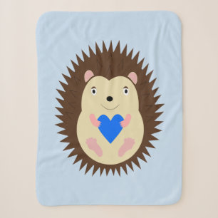 Baby Boy Blue Herz Igel Sherpadecke