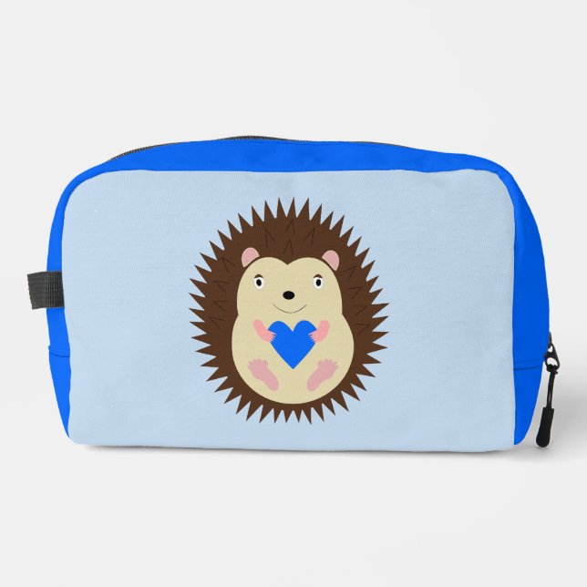 Baby Boy Blue Herz Igel Waschbeutel (Vorderseite)